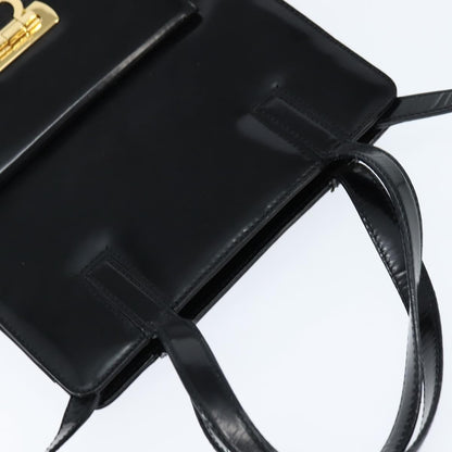 Salvatore Ferragamo Gancini handbag Patent leather, BLACK, PATENT_LEATHER, Handbag