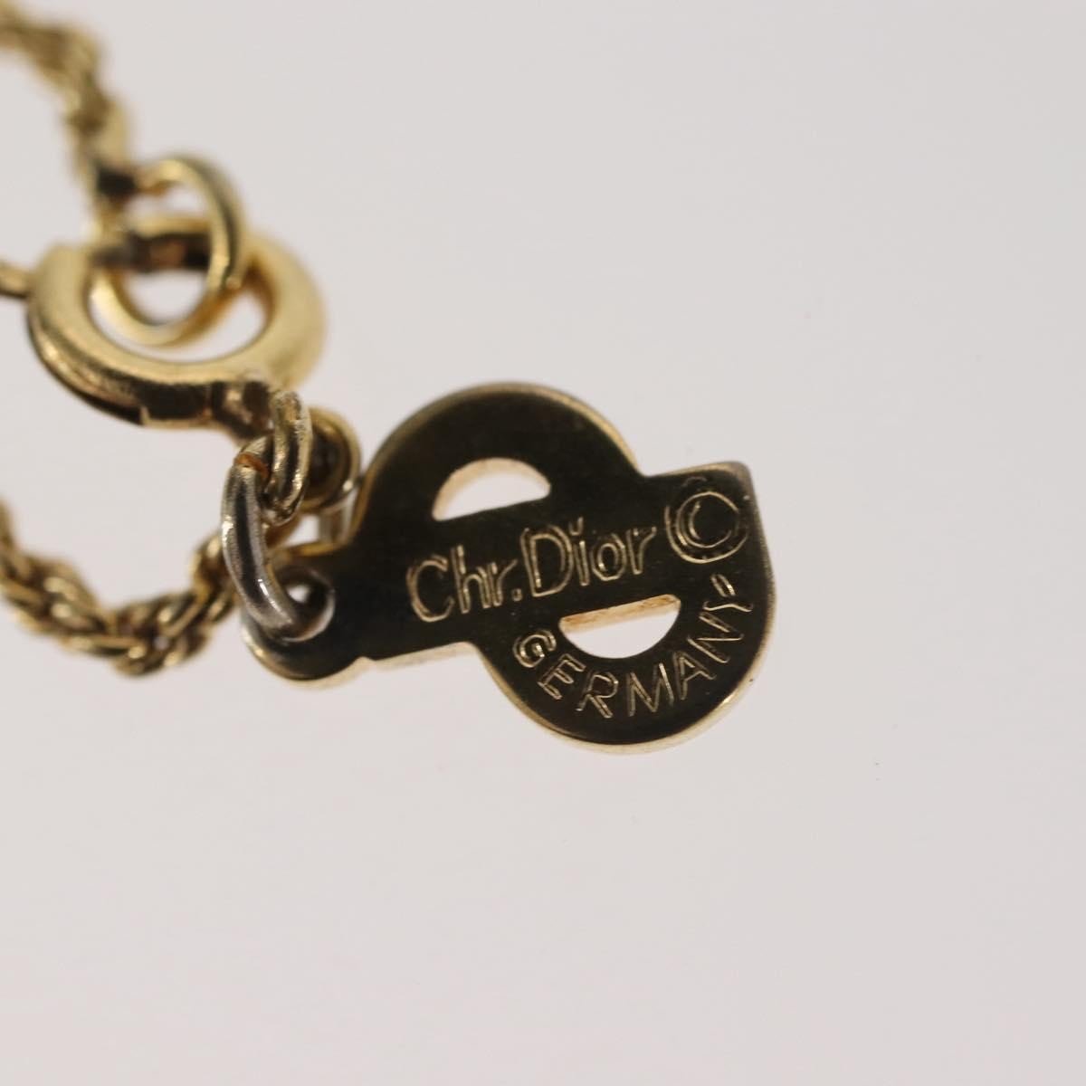 Christian Dior CD Pendant Necklace Metal, GOLD, METAL, Necklace