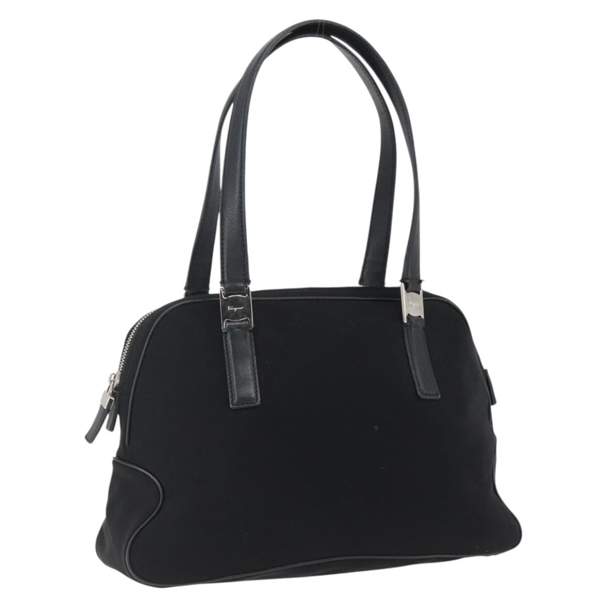 Salvatore Ferragamo Vintage Handbag Nylon, Black, Nylon, Handbag