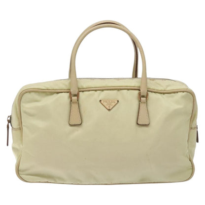 Prada Vintage Zip Handbag Tessuto, BEIGE, NYLON, Handbag