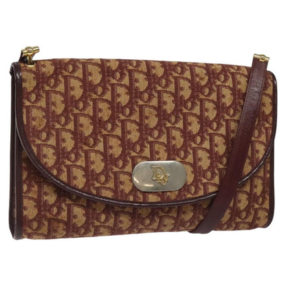 Christian Dior Vintage Trotter Flap Shoulder Bag Canvas, RED, CANVAS, Shoulder bag