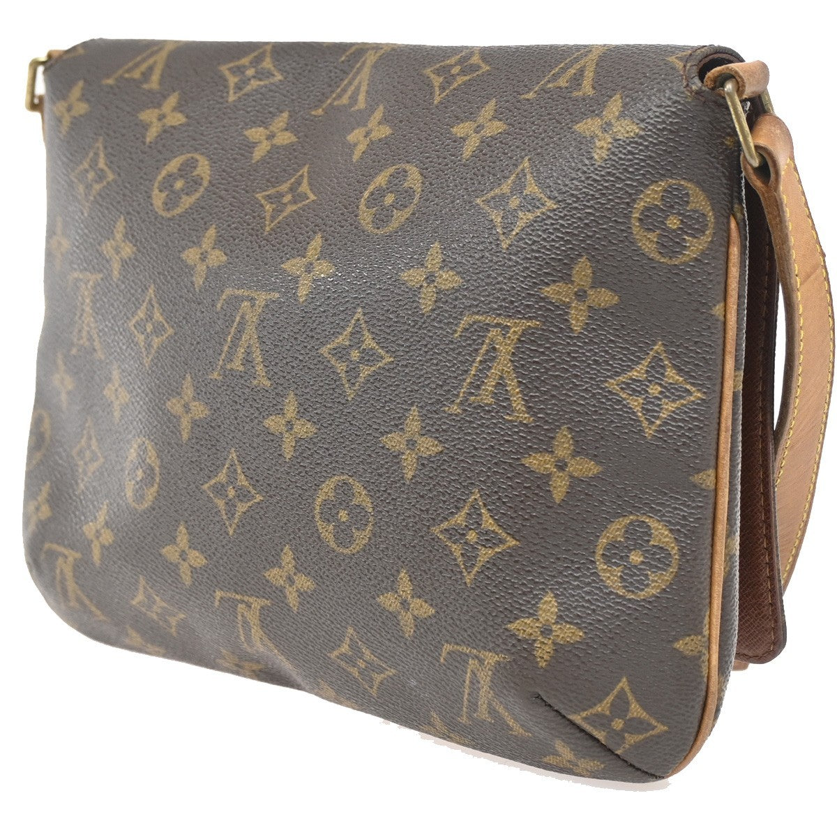 Louis Vuitton Musette Tango Handbag Monogram Canvas, BROWN, CANVAS, Shoulder bag