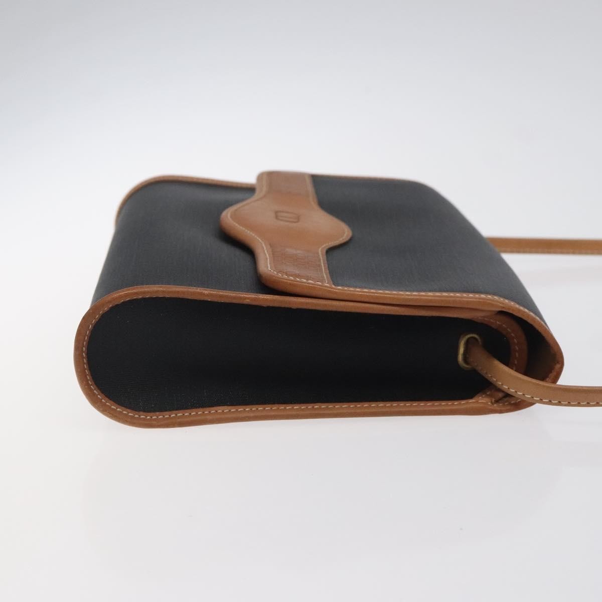 Christian Dior Vintage Flap Crossbody Bag Canvas, BLACK, CANVAS, Shoulder bag