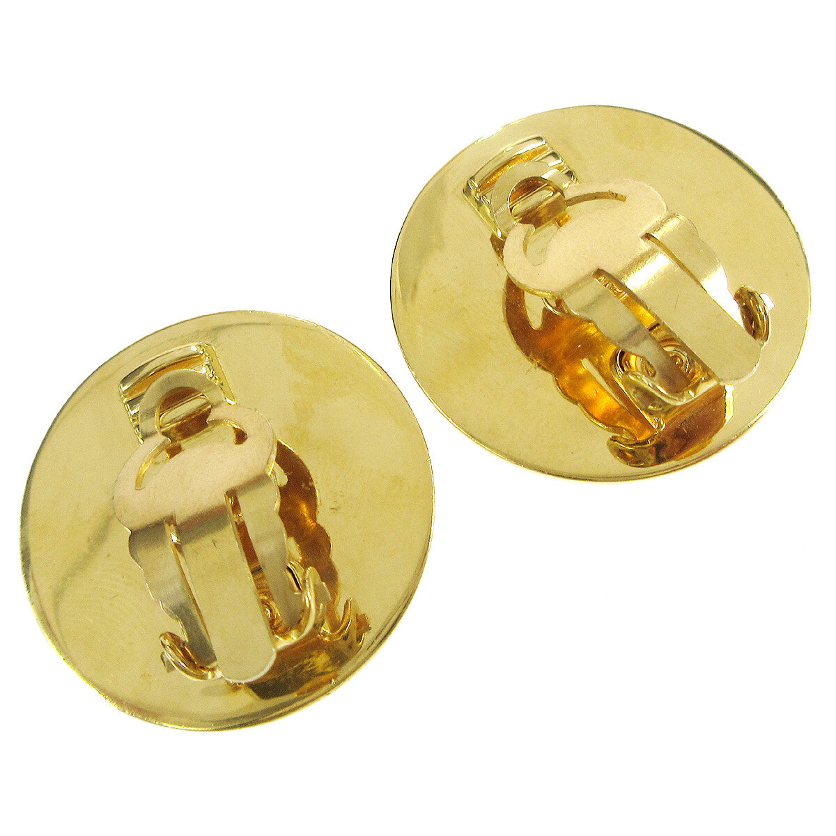 Chanel Round CC Turnlock Clip-On Earrings Metal, GOLD, GOLD_PLATED, Earrings