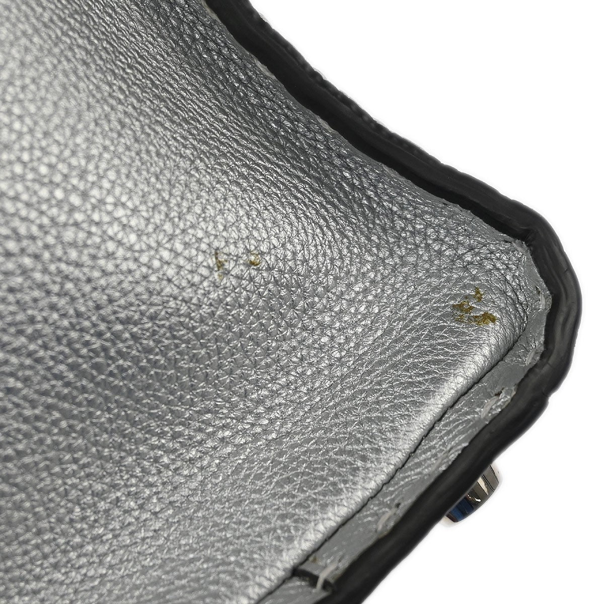 Fendi Selleria Peekaboo Bag Rigid Leather, SILVER, LEATHER, Handbag