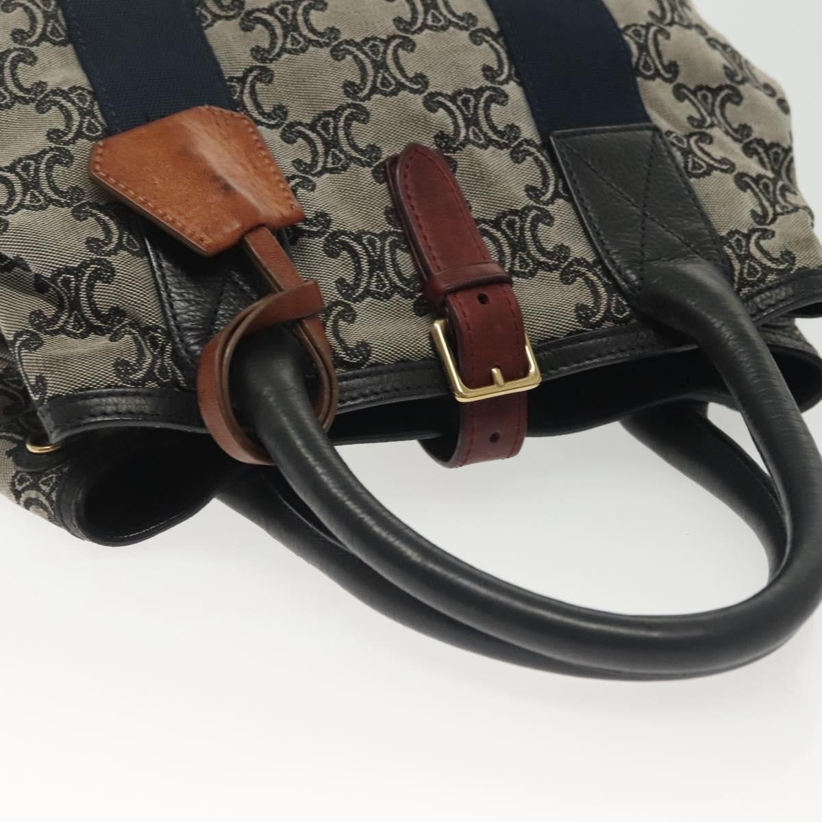 Celine Vintage Macadam Handbag Macadam, NAVY, CANVAS, Handbag