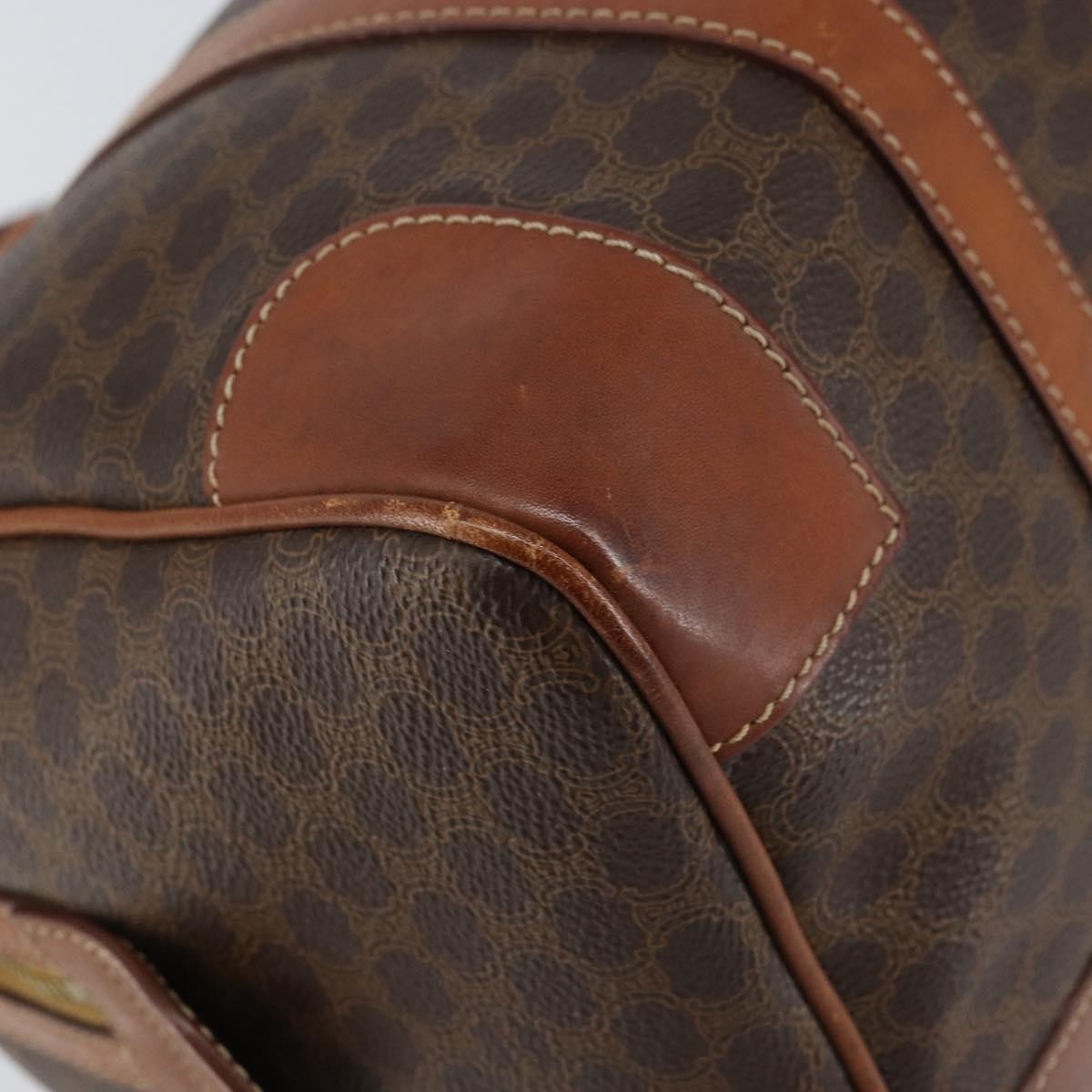 Celine Vintage Macadam Boston bag Canvas, BROWN, CANVAS, Handbag