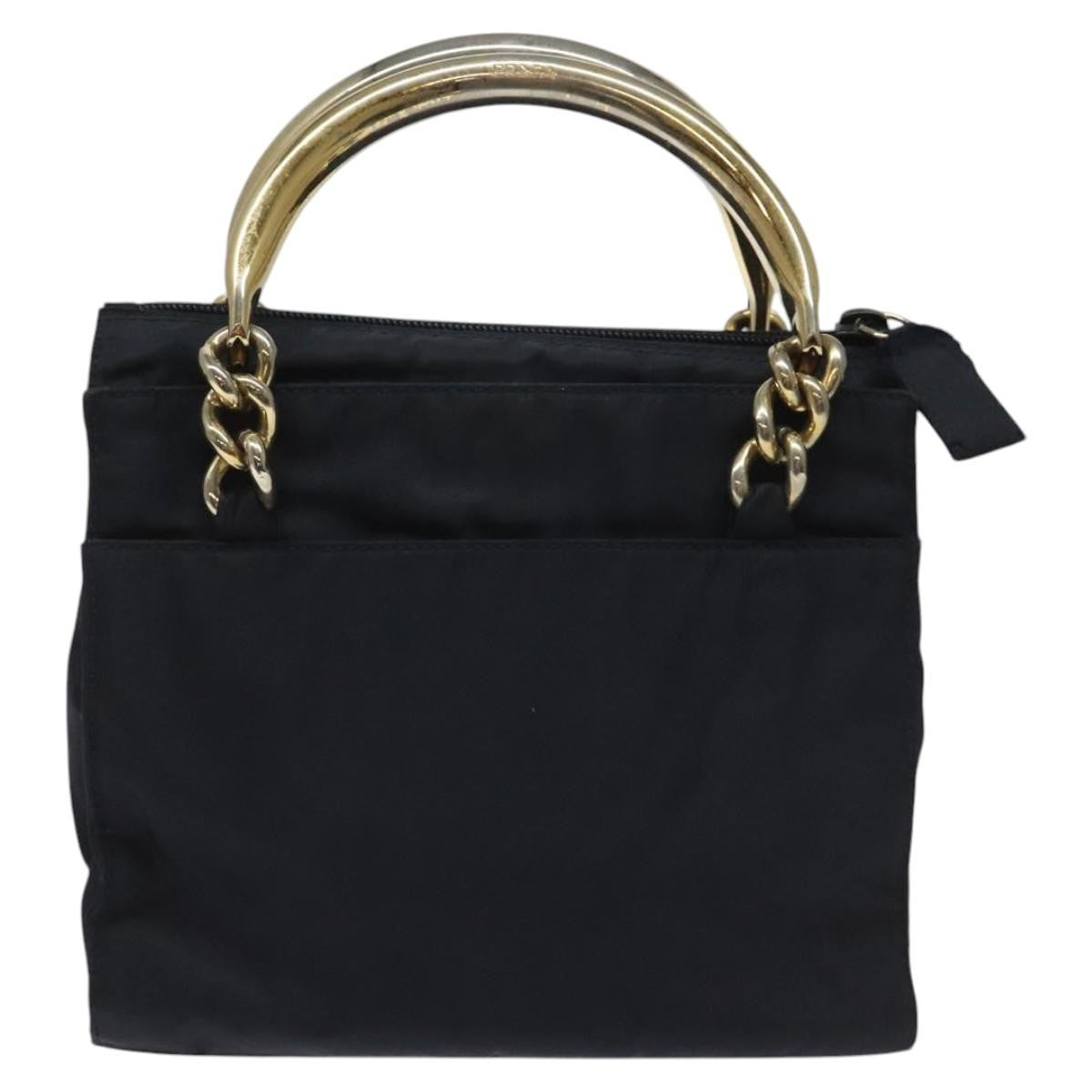 Prada Metal Handles Tote Tessuto, NAVY, NYLON, Handbag