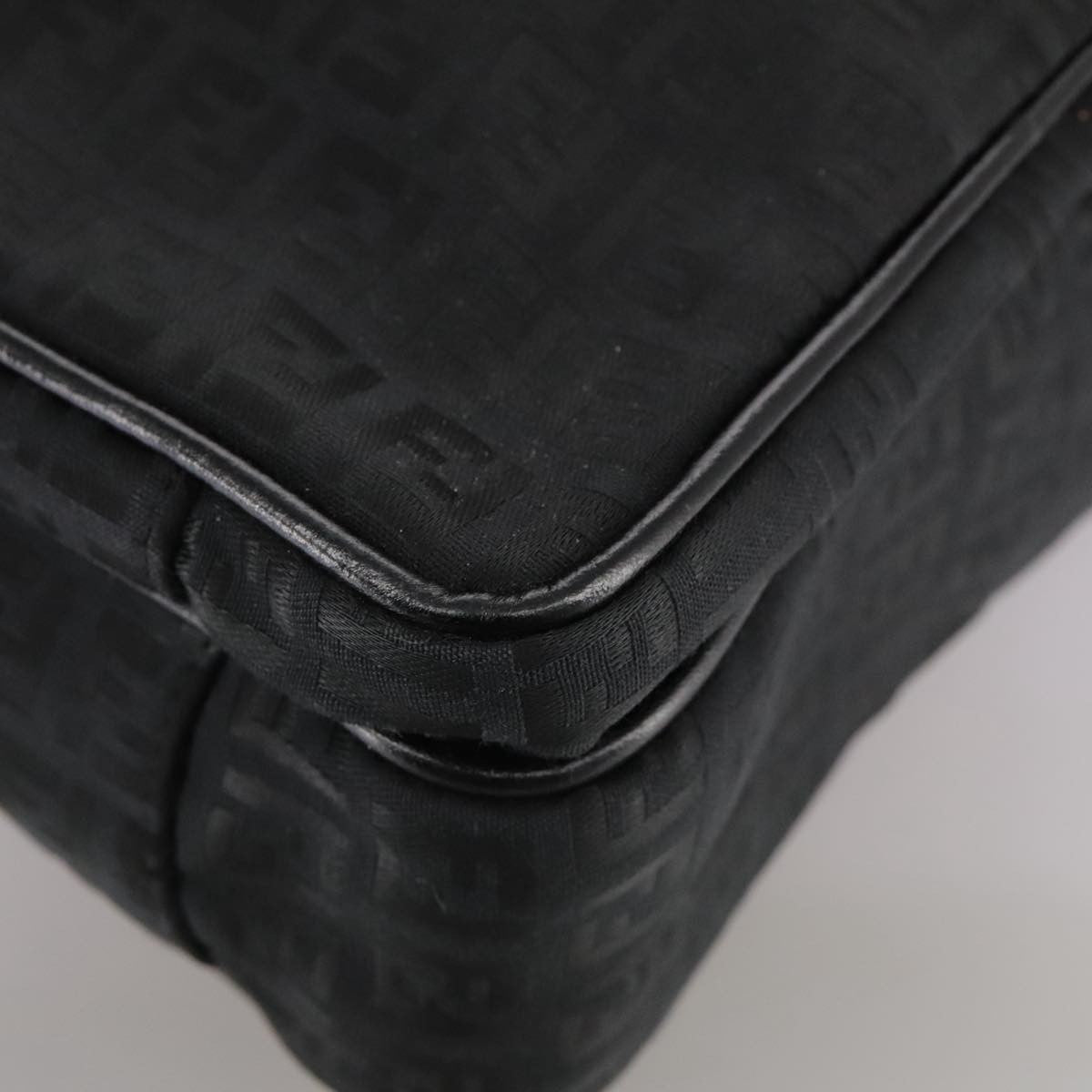 Fendi Convertible Pushlock Flap Satchel Zucca Canvas and Leather, BLACK, CANVAS, Briefcase