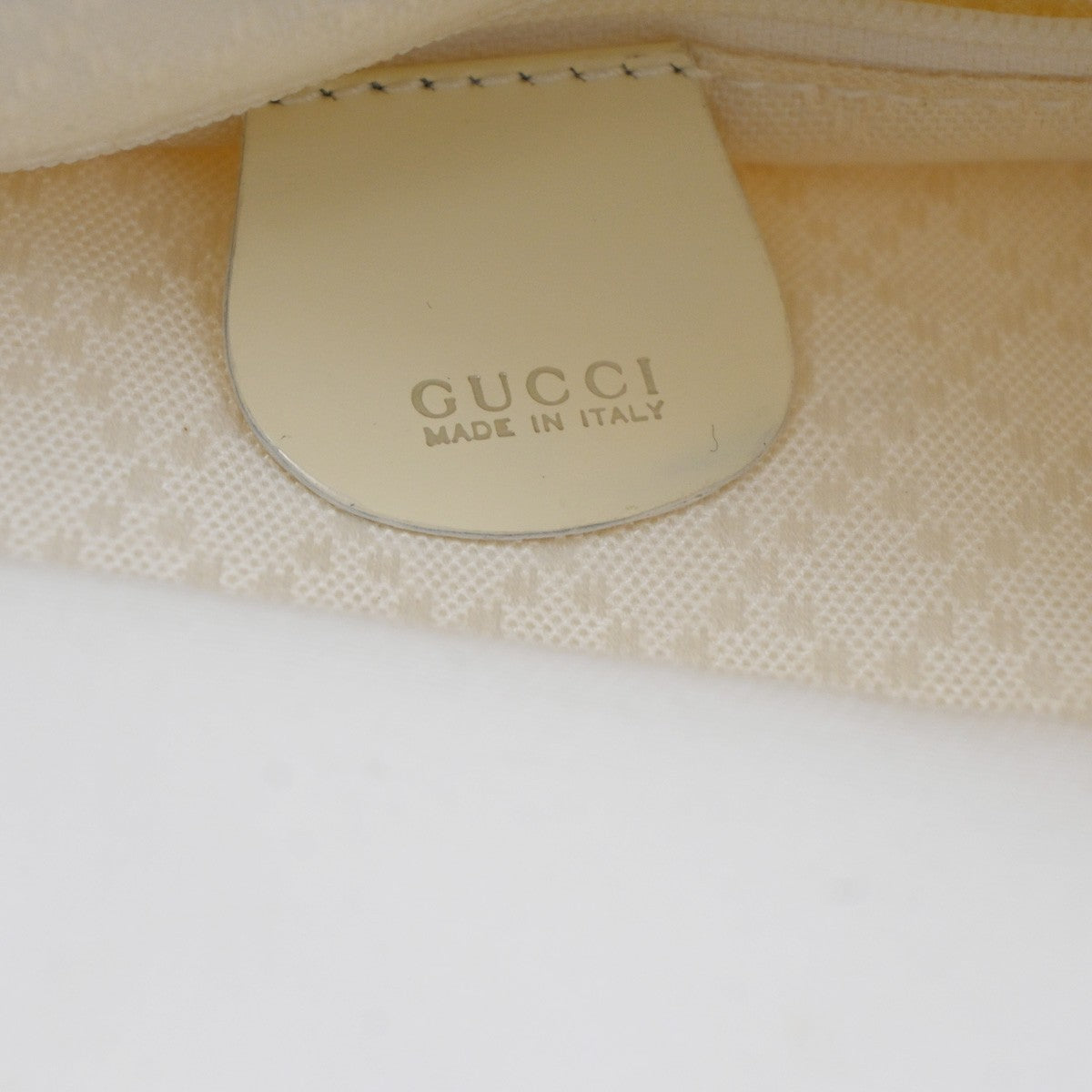 Gucci Convertible Bamboo Zip Tote Nylon, White, Nylon, Tote Bag