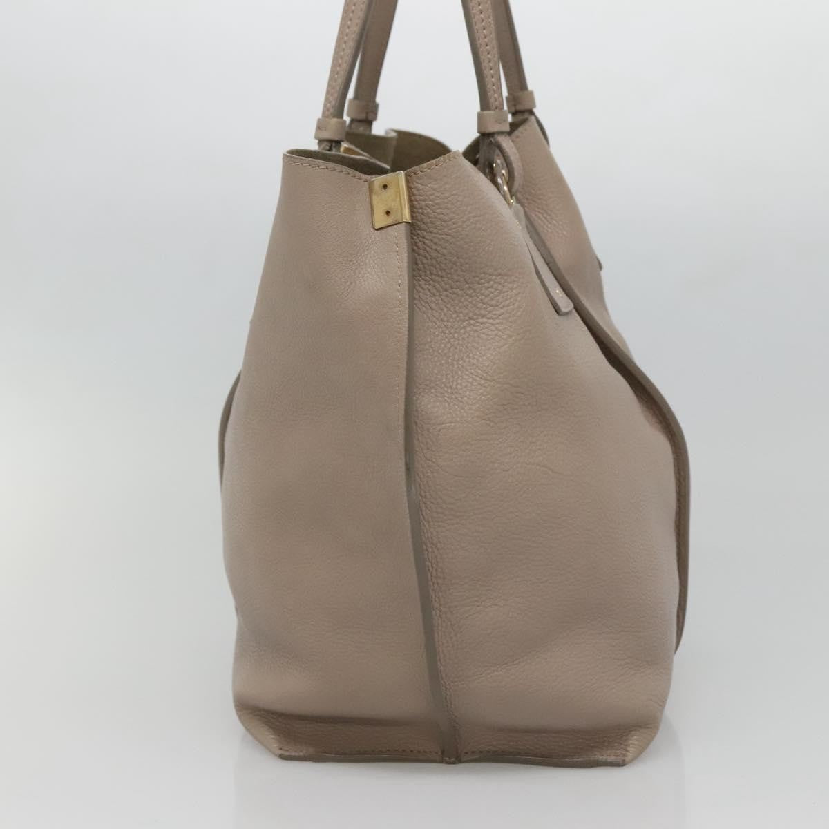 Chloe Vick Tote Leather, BEIGE, LEATHER, Tote bag