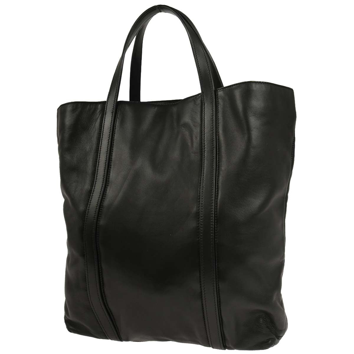 Loewe Vintage Anagram Tote Leather, BLACK, LEATHER, Tote bag