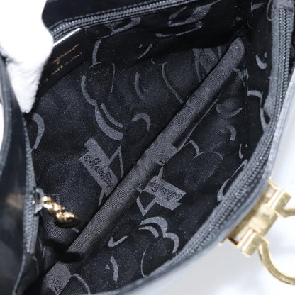 Salvatore Ferragamo Gancio Flap Hobo Leather, BLACK, LEATHER, Shoulder bag