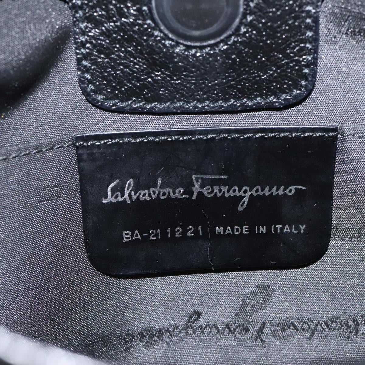 Salvatore Ferragamo Vintage Shoulder Bag Canvas, NAVY, CANVAS, Shoulder bag