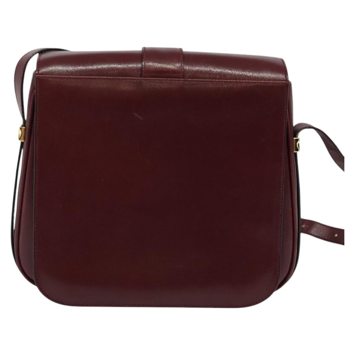 Bally Vintage Shoulder Bag Leather, BURGUNDY, LEATHER, Shoulder bag