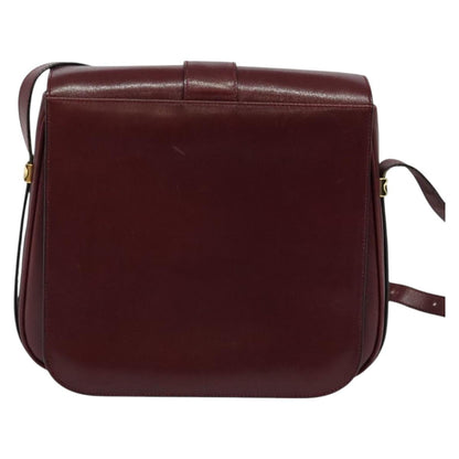 Bally Vintage Shoulder Bag Leather, BURGUNDY, LEATHER, Shoulder bag