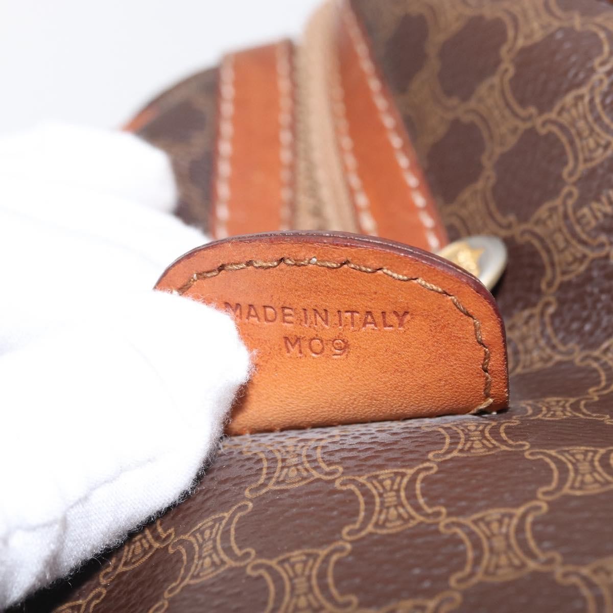 Celine Macadam Handbag Macadam with leather, BROWN, CANVAS, Handbag