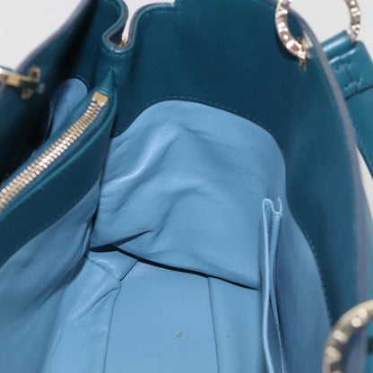 Bvlgari Handbag Leather, TURQUOISE, LEATHER, Handbag