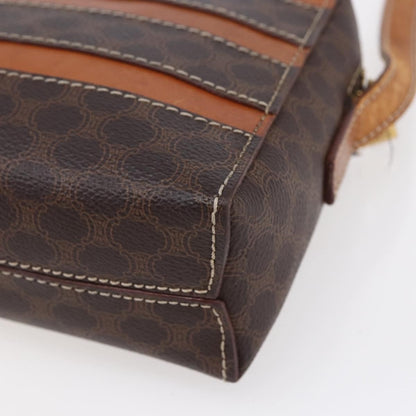 Celine Vintage Macadam Shoulder Bag Canvas and Leather, BROWN, CANVAS, Shoulder bag