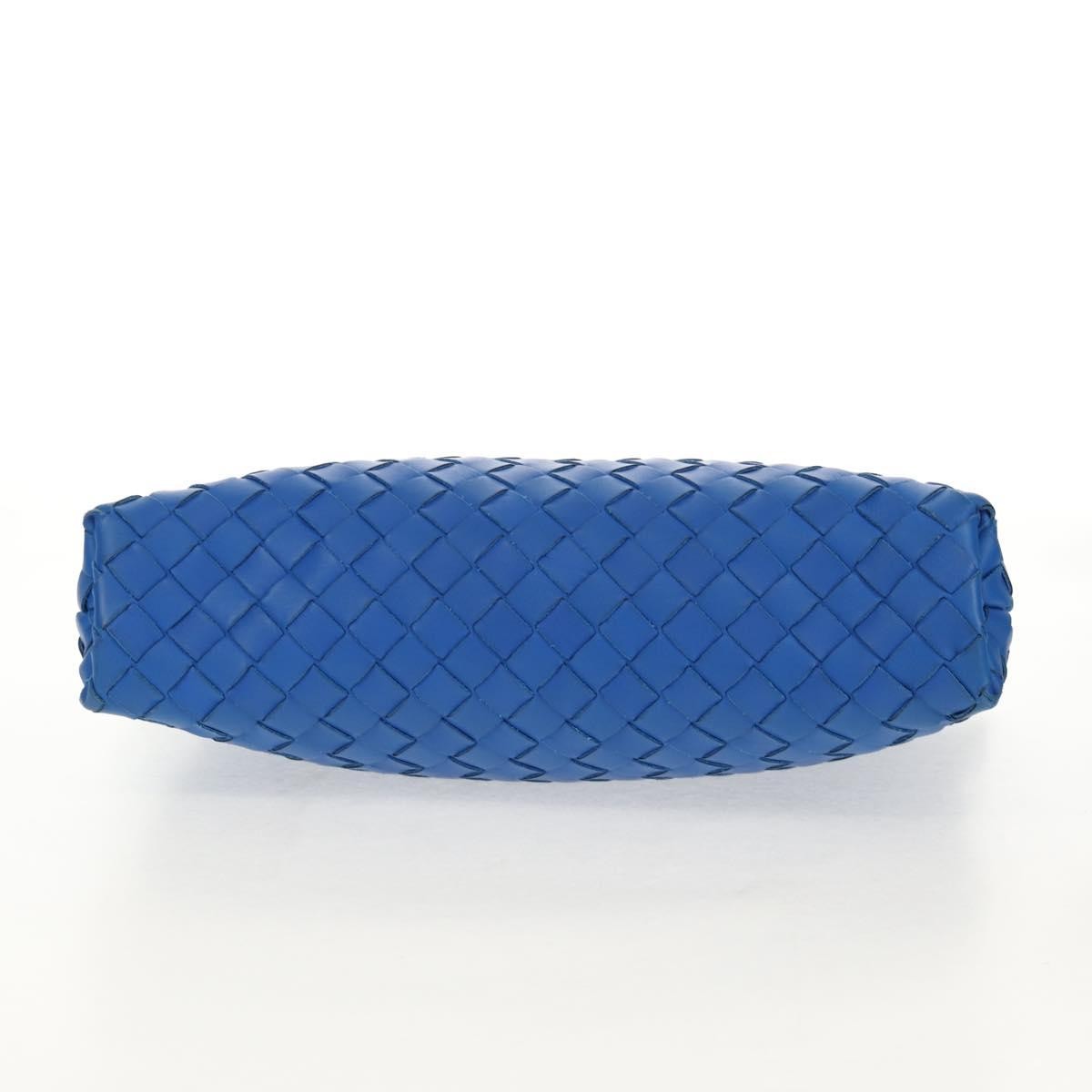 Bottega Veneta Zip Pouch Intrecciato Nappa, BLUE, LEATHER, Clutche & pouche