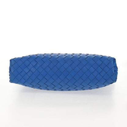Bottega Veneta Zip Pouch Intrecciato Nappa, BLUE, LEATHER, Clutche & pouche