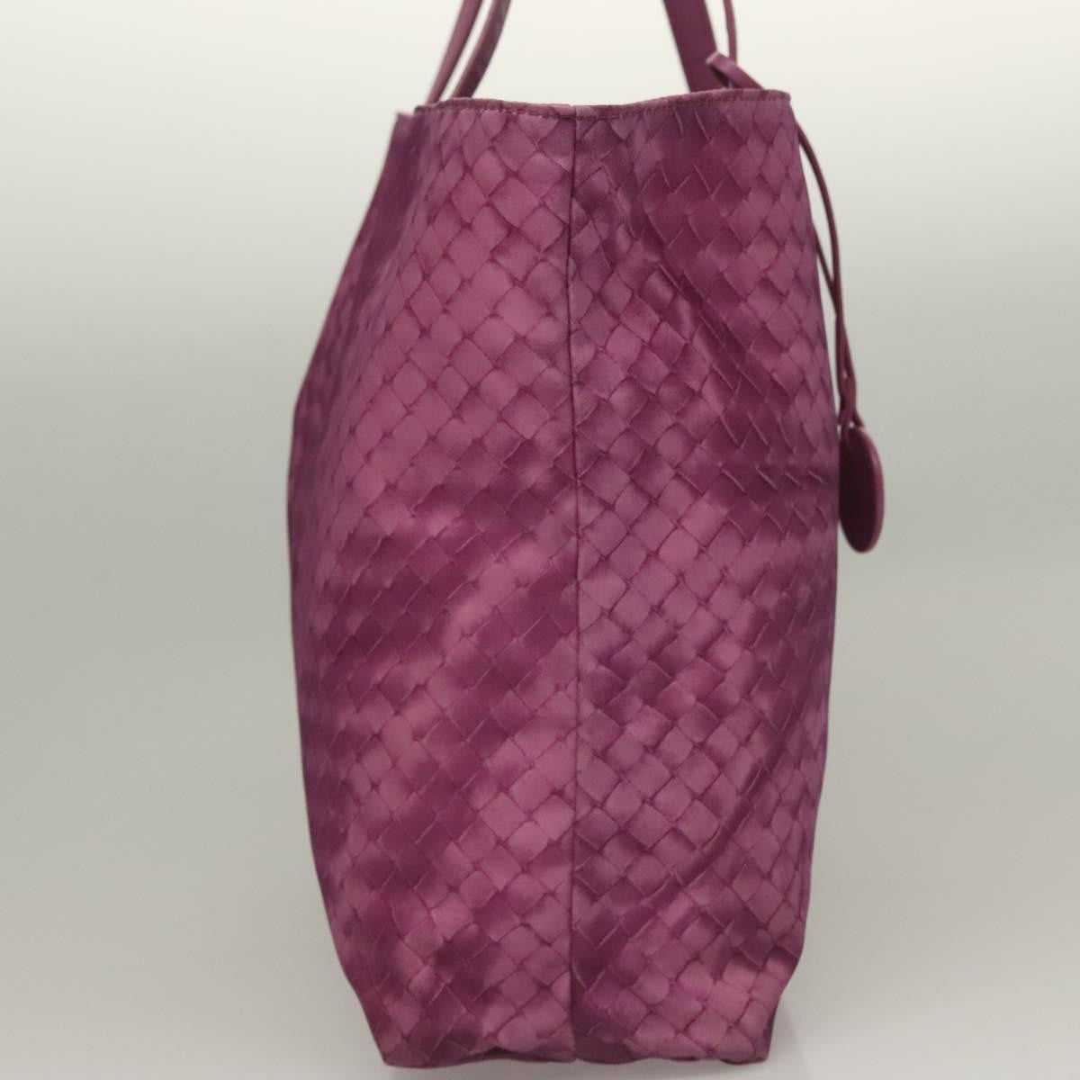 Bottega Veneta Intrecciolusion Tote Printed Nylon, PURPLE, NYLON, Tote bag