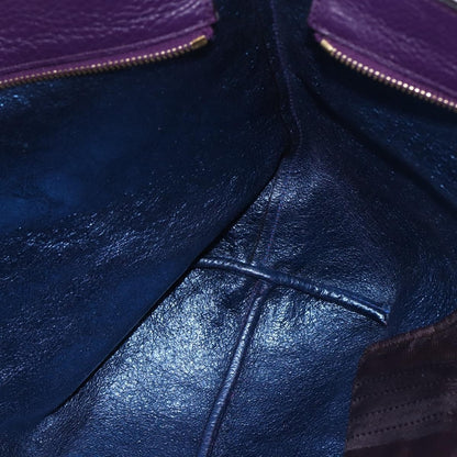 Salvatore Ferragamo Gancini Tote Leather, PURPLE, LEATHER, Tote bag