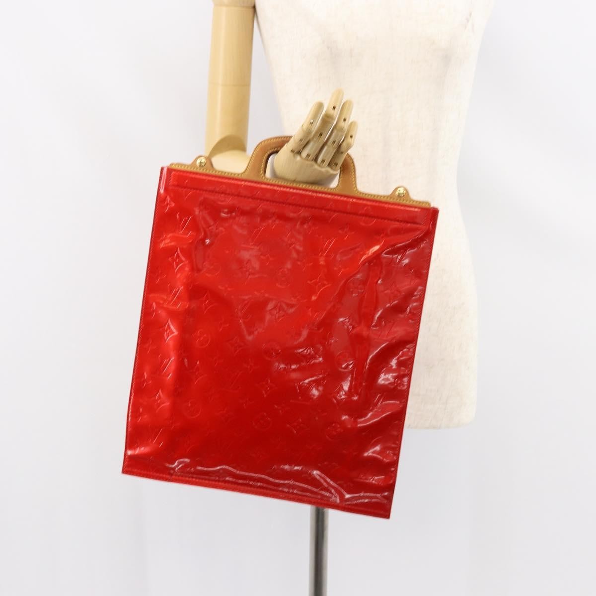 Louis Vuitton Stanton Handbag Monogram Vernis, RED, PATENT_LEATHER, Tote bag