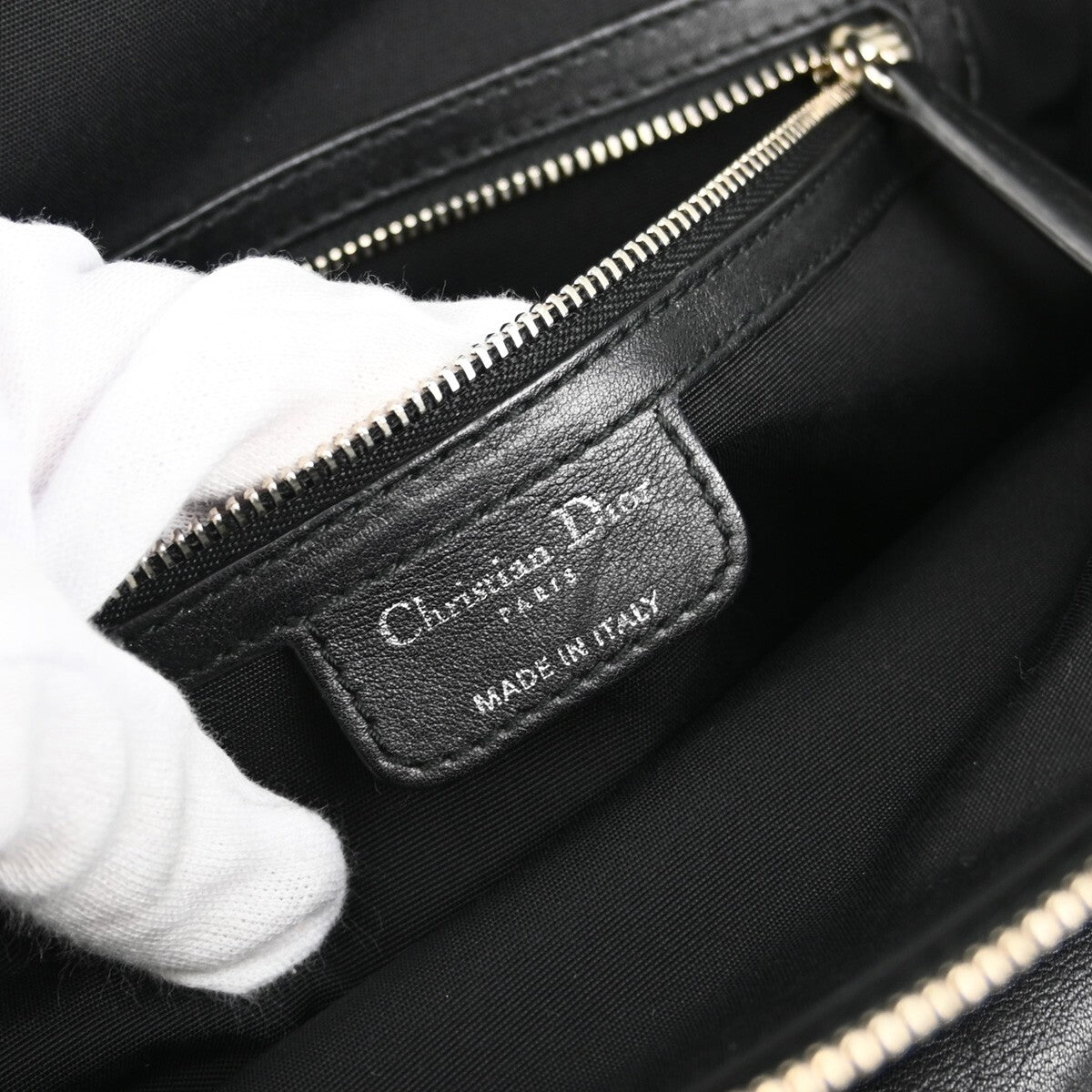 Christian Dior Karenina Tote Lambskin, BLACK, LEATHER, Tote bag