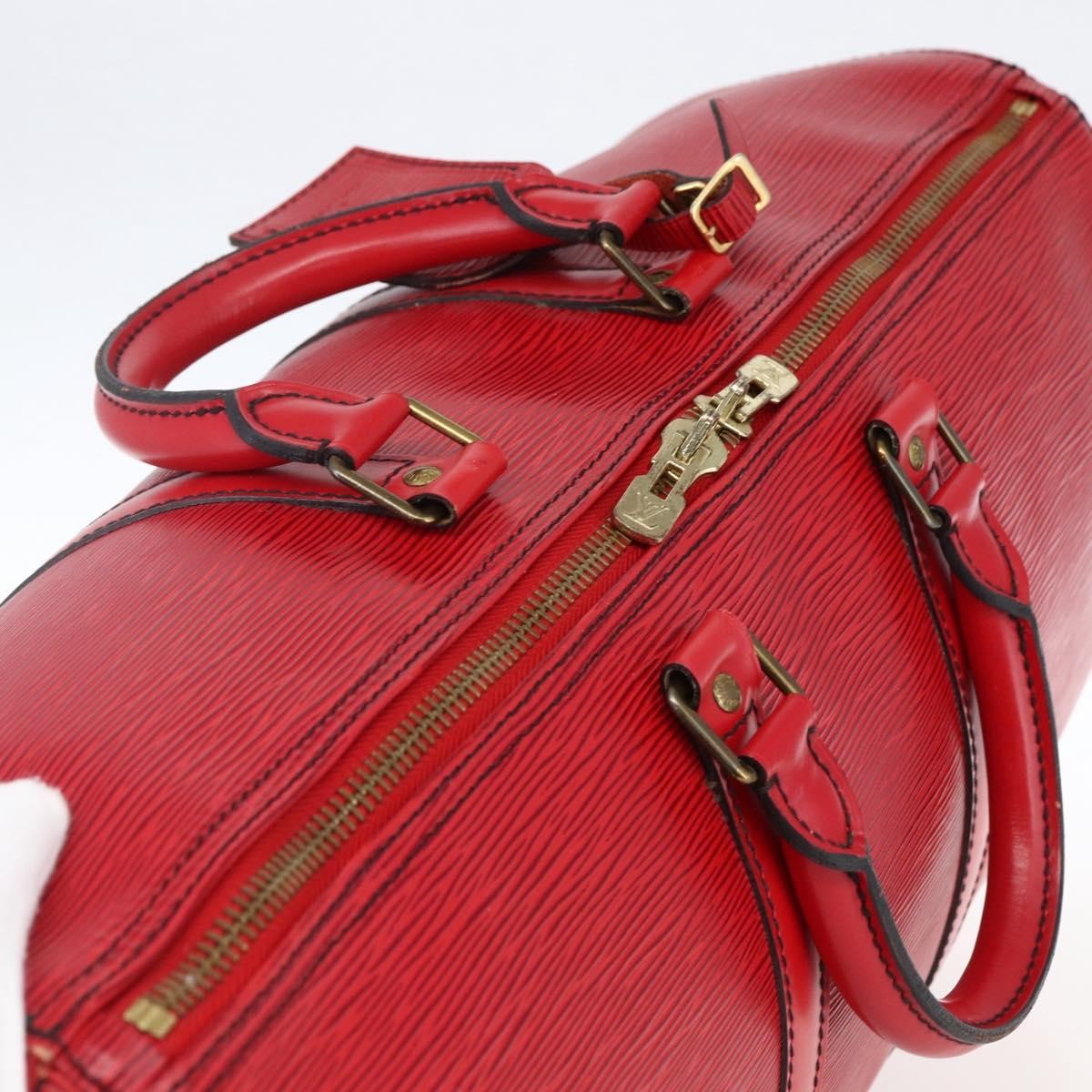Louis Vuitton Keepall Bag Epi Leather, RED, LEATHER, Travel bag