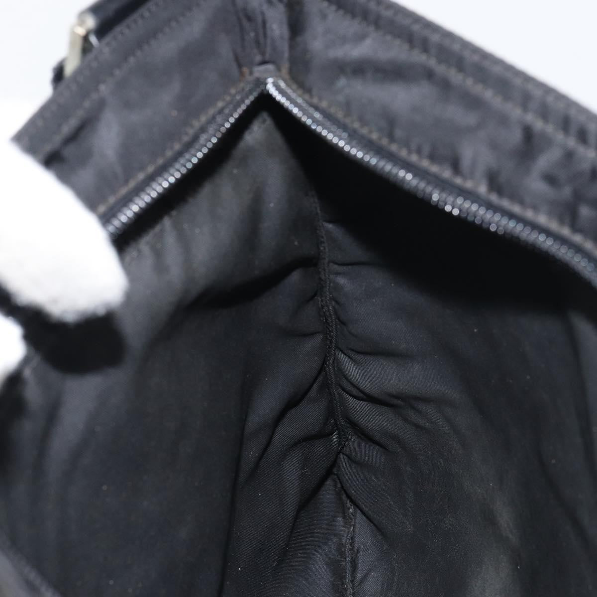 Prada Front Pocket Messenger Bag Tessuto, BLACK, NYLON, Shoulder bag
