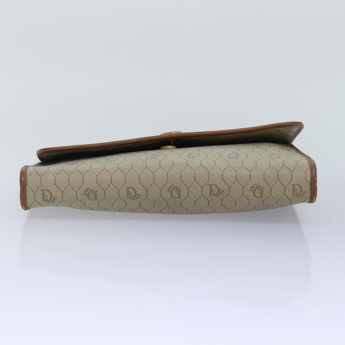 Christian Dior Vintage Honeycomb chain Canvas, BEIGE, PVC, Shoulder bag