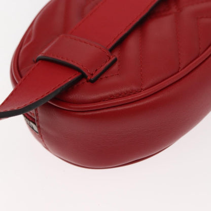 Gucci GG Marmont Belt Bag Matelasse Leather, RED, LEATHER, Clutche & pouche