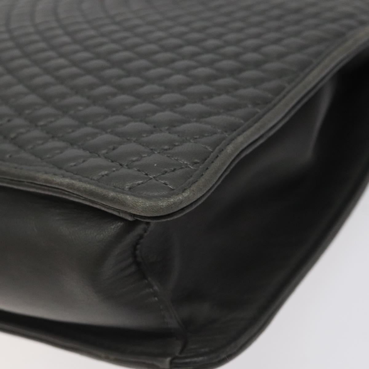 Bally Vintage Handbag Quilted Leather, GRAY, LEATHER, Handbag