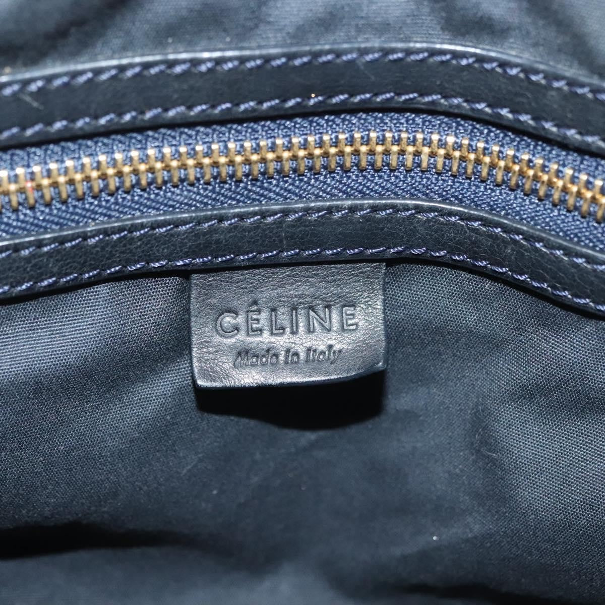 Celine Vintage Macadam Handbag Macadam, NAVY, CANVAS, Handbag