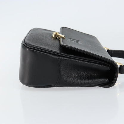 Burberry Vintage Handbag Leather, BLACK, LEATHER, Handbag