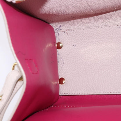 Salvatore Ferragamo Amy Tote Pebbled Leather, BEIGE, LEATHER, Handbag