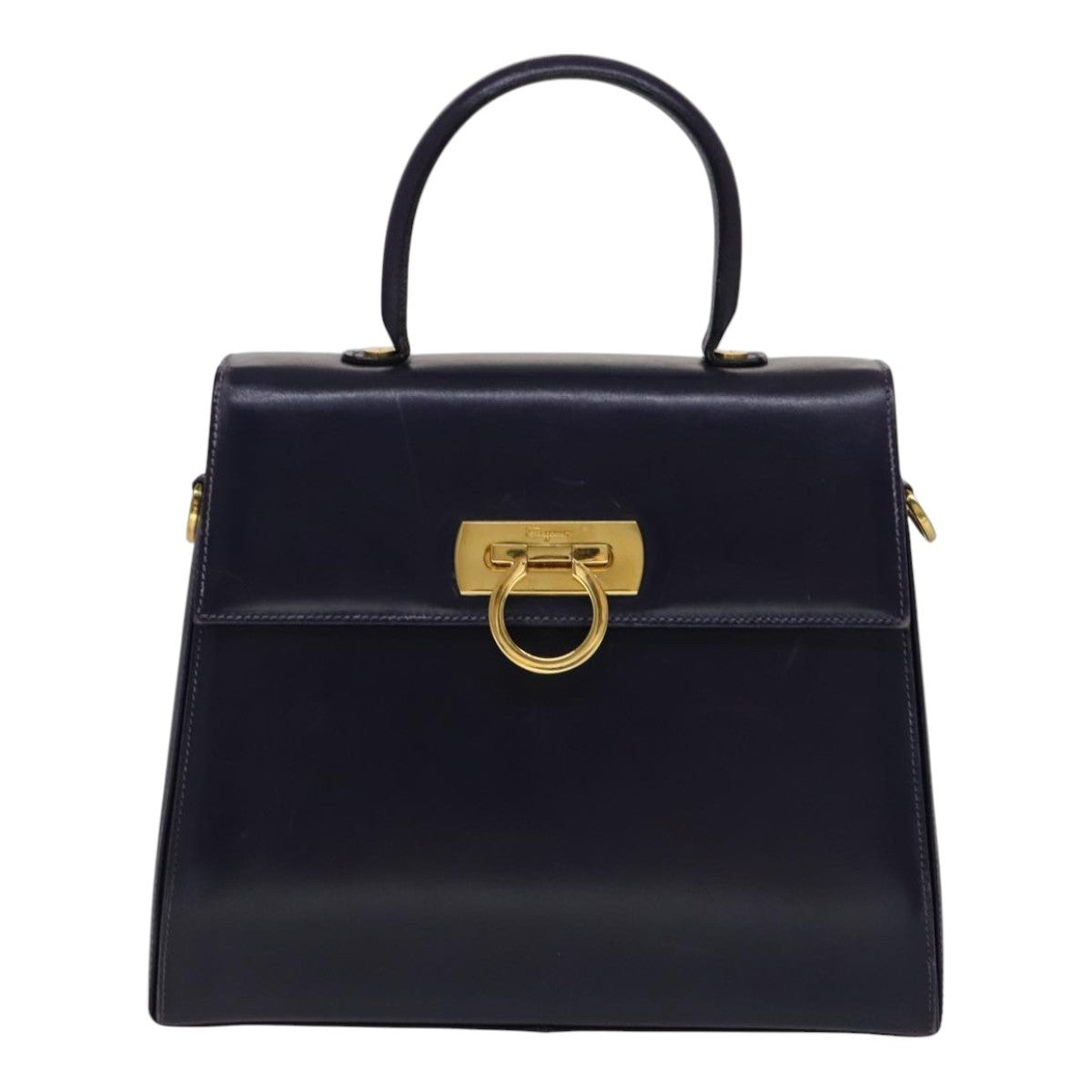 Salvatore Ferragamo Gancini Convertible Top Handle Bag Leather, PURPLE, LEATHER, Handbag