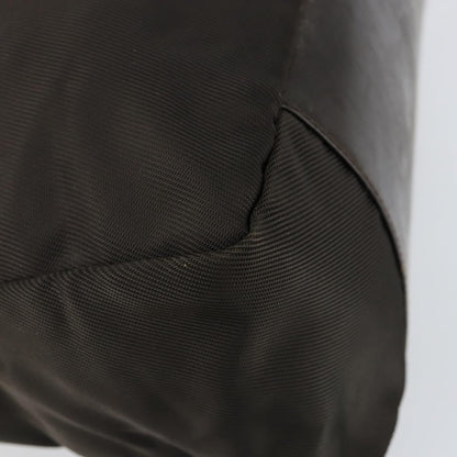 Gucci Vintage Bamboo Handle Bag Nylon, BROWN, NYLON, Handbag