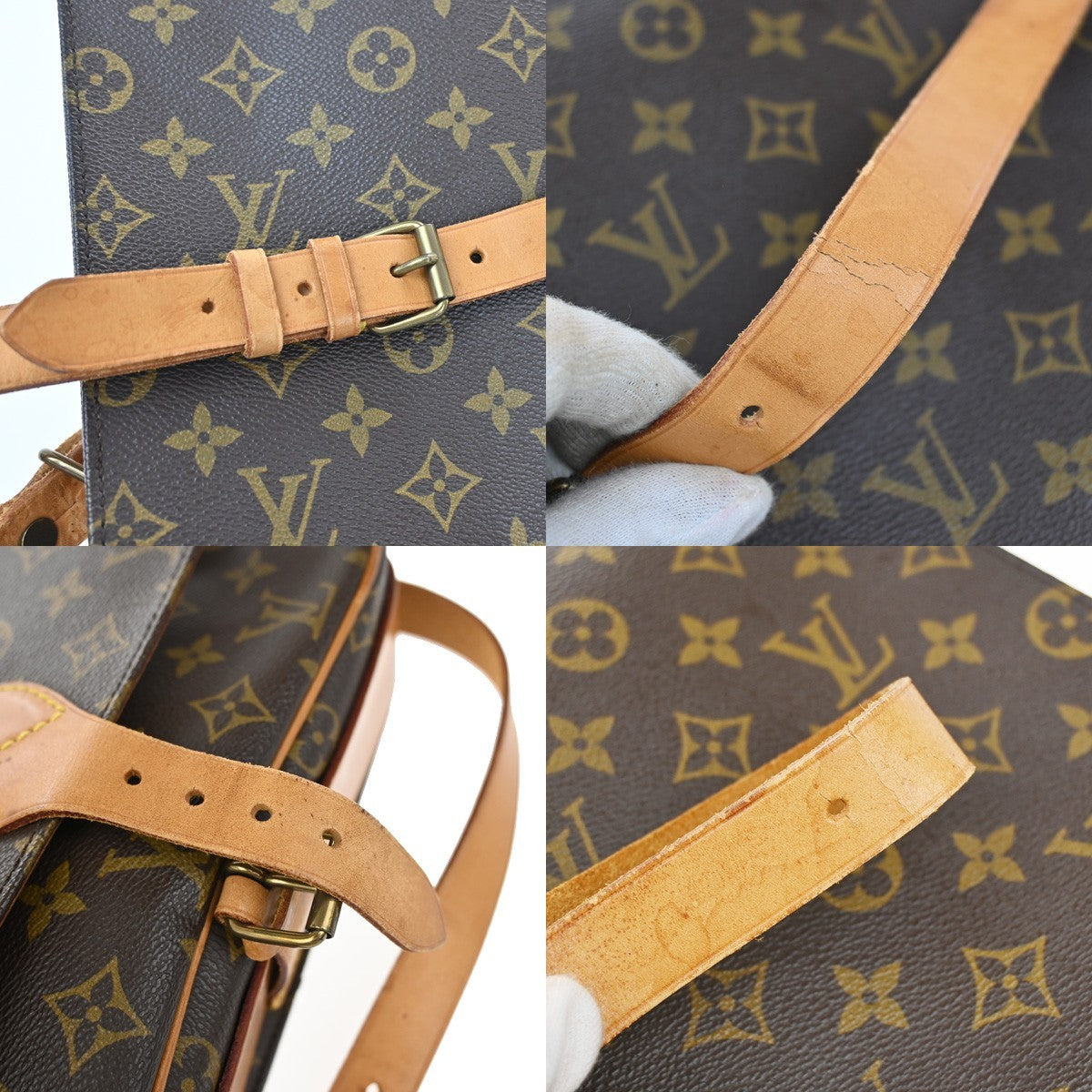 Louis Vuitton Cartouchiere Handbag Monogram Canvas, BROWN, LEATHER, Shoulder bag