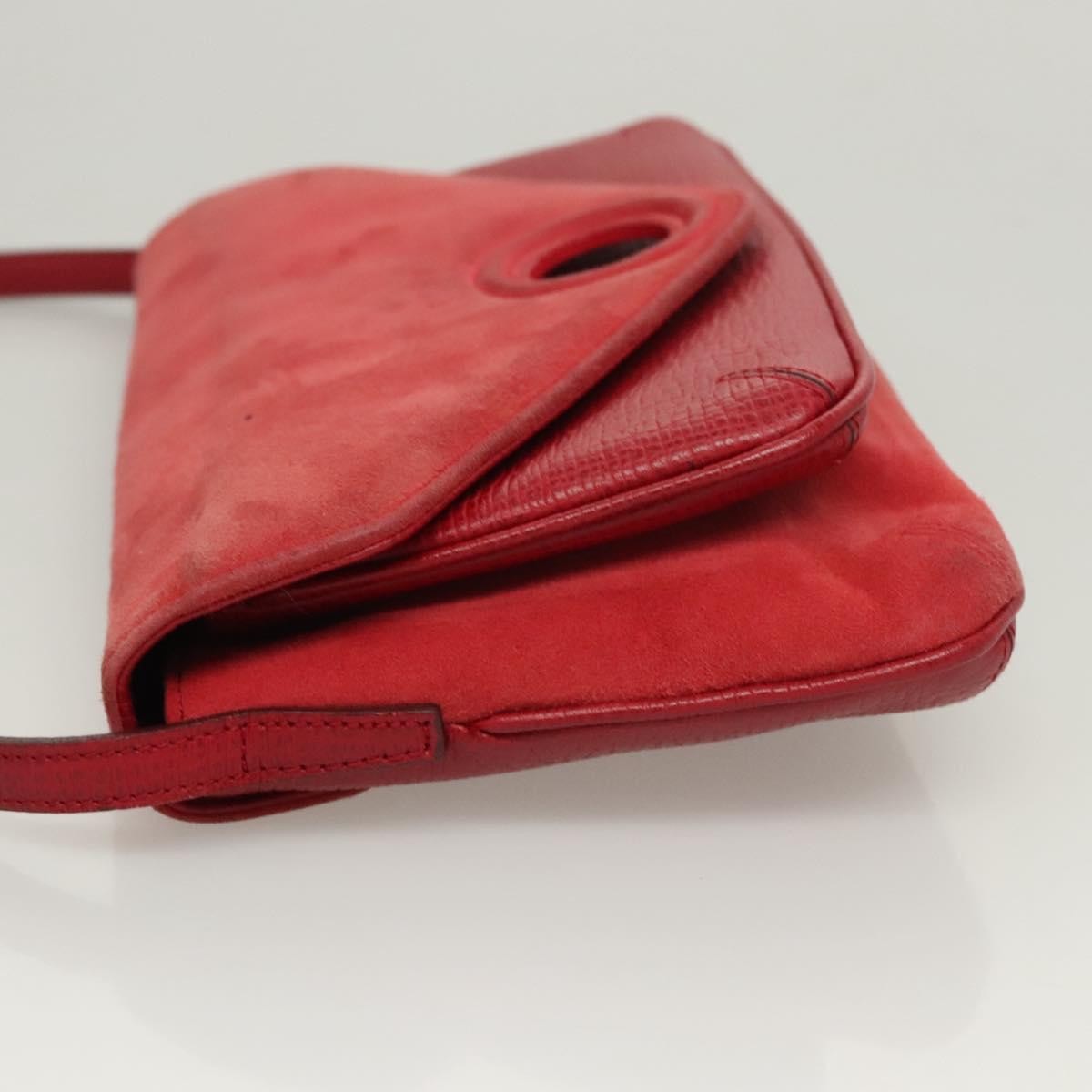 Loewe Anagram Shoulder Bag Leather, RED, SUEDE, Shoulder bag