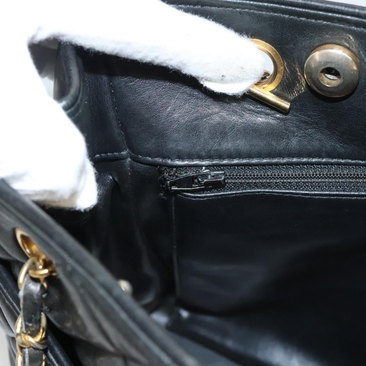 Chanel Chain Shoulder Bag Leather, Black, Leather, Shoulder Bag