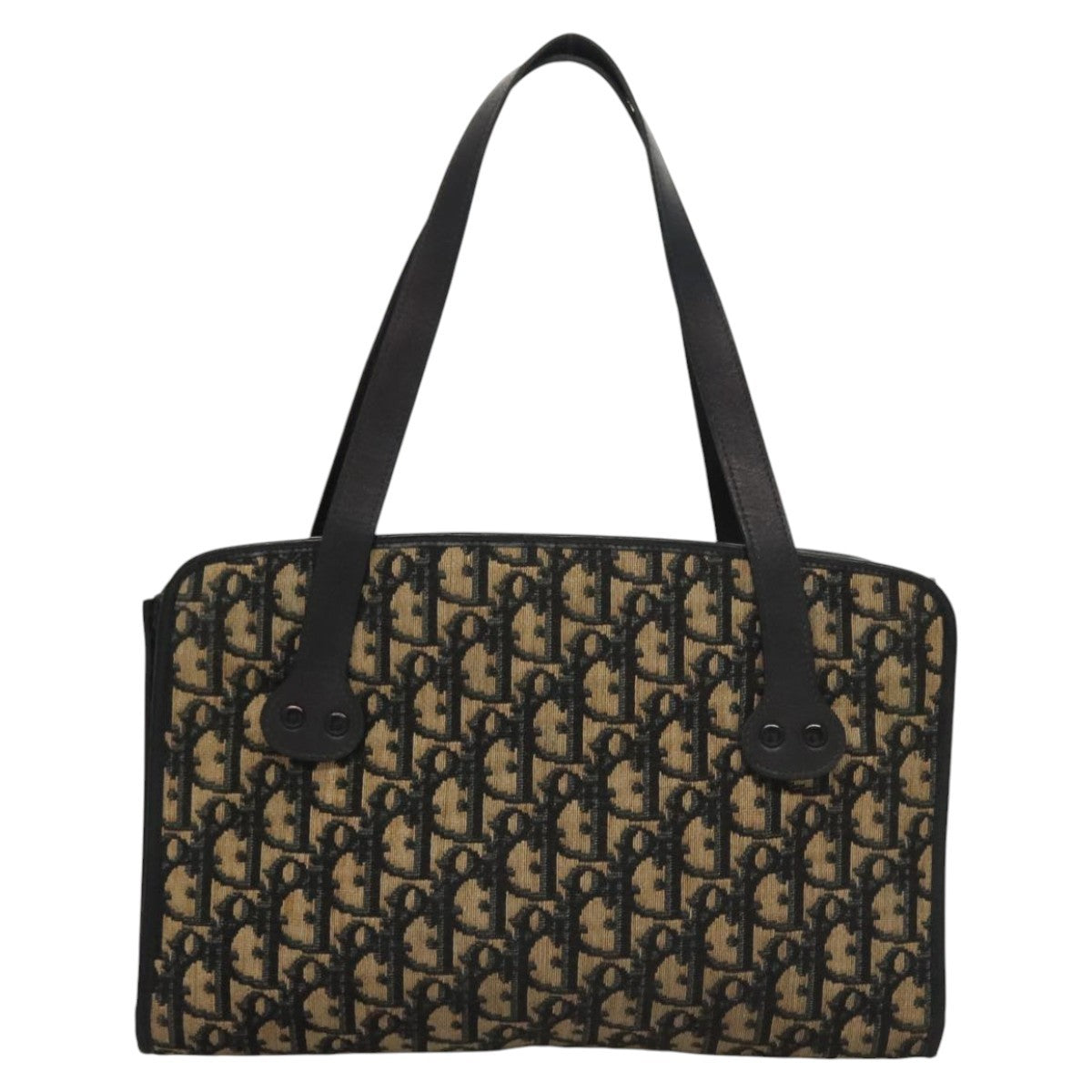 Christian Dior Vintage Trotter Shoulder Bag Canvas, NAVY, CANVAS, Shoulder bag