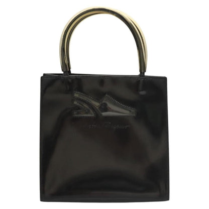 Salvatore Ferragamo Shopper Tote Patent Leather, BLACK, PATENT_LEATHER, Tote bag