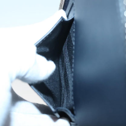 Burberry Reeves Double Zip Organizer Wallet Leather, NAVY, LEATHER, Wallets