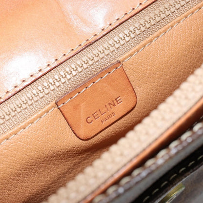 Celine Macadam Pochette Canvas and Leather, BROWN, CANVAS, Clutche & pouche