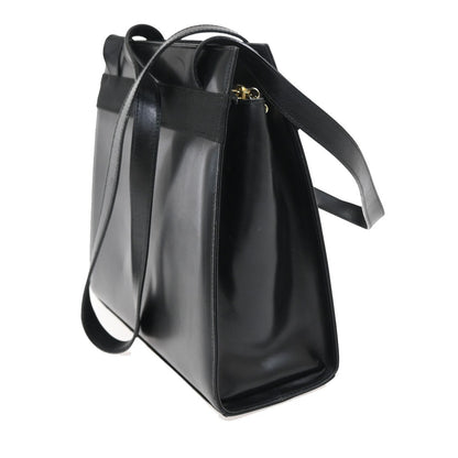 Salvatore Ferragamo Convertible Vara Bow Tote Leather, BLACK, LEATHER, Handbag