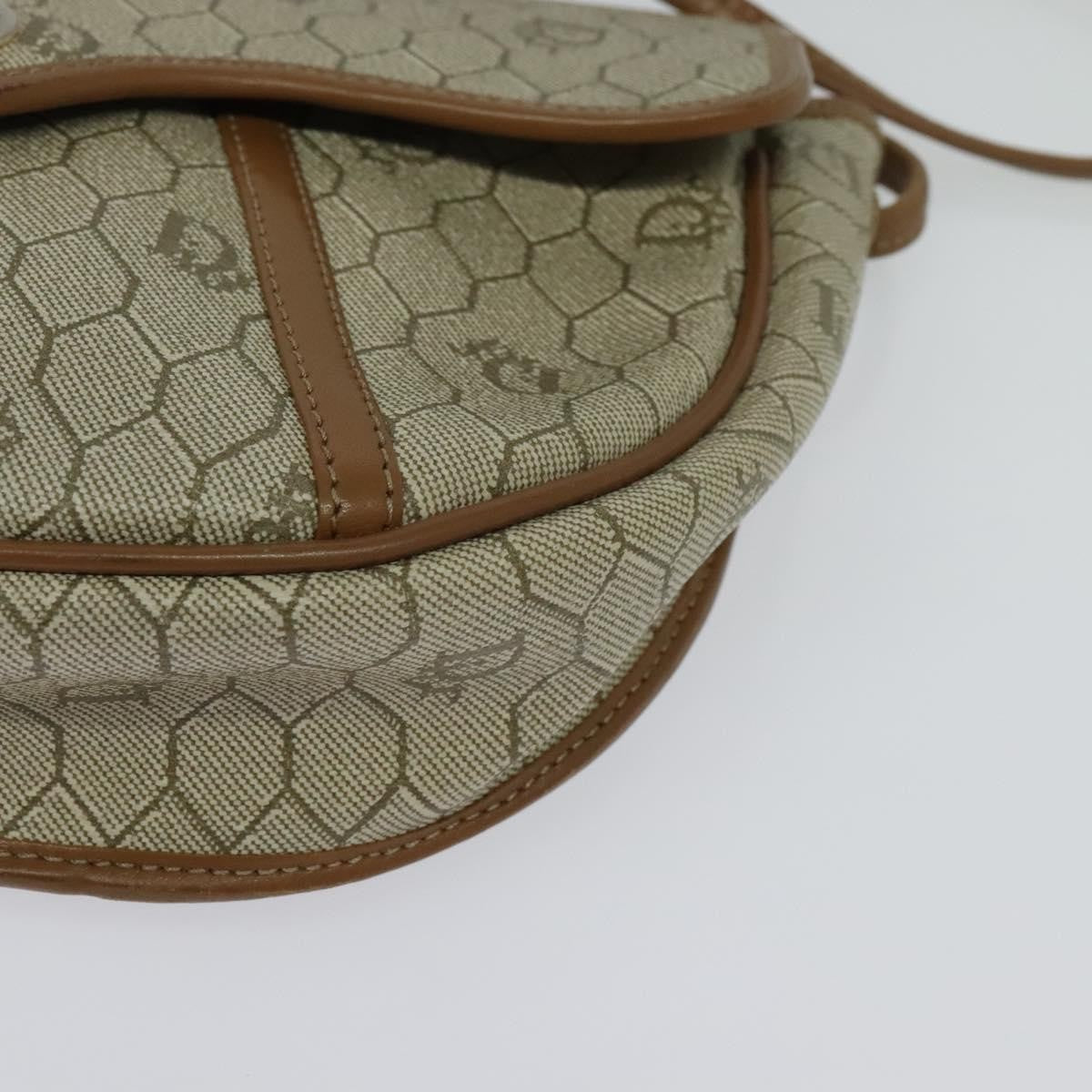 Christian Dior Vintage Honeycomb Shoulder Bag Canvas, BEIGE, CANVAS, Shoulder bag
