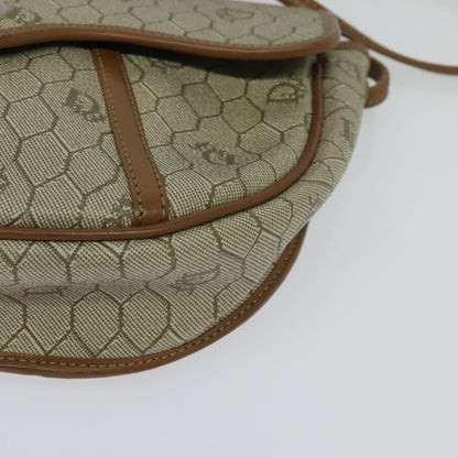 Christian Dior Vintage Honeycomb Shoulder Bag Canvas, BEIGE, CANVAS, Shoulder bag