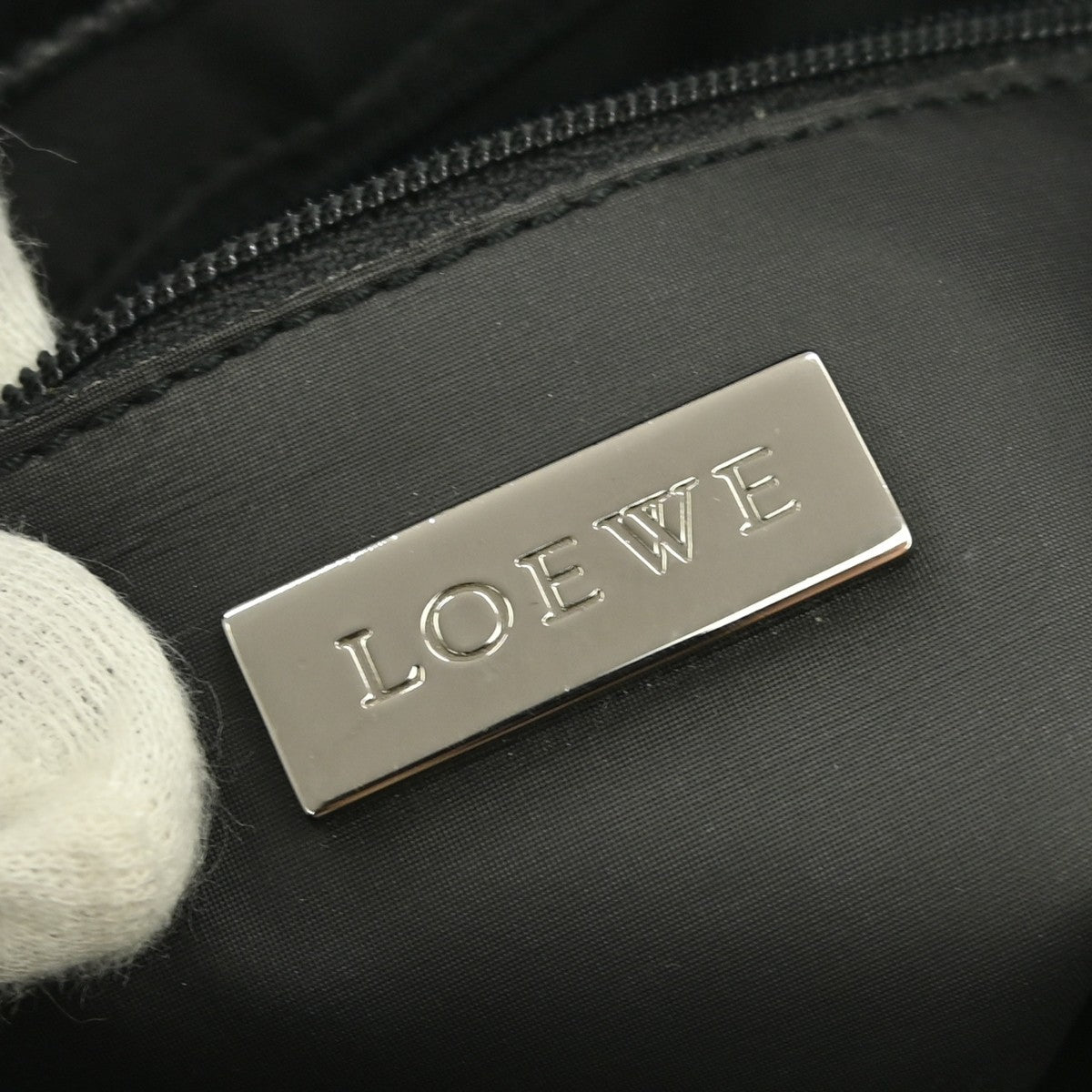 Loewe Vintage Shoulder Bag Canvas, BLACK, PVC, Shoulder bag